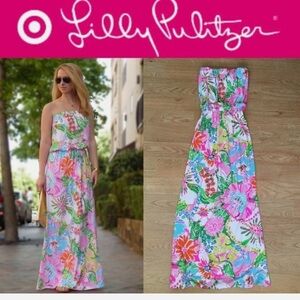 Lilly Pulitzer Floral Maxi Dress - Pink, Green, Blue